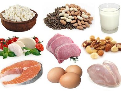 Aliments protéinés nécessaires à une puissance saine. 